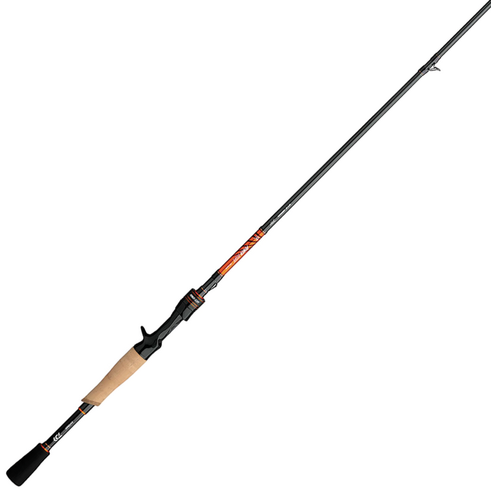 Daiwa Power Scope - Casting (FFS Rod) fishing rod with a sleek black and orange design, featuring a comfortable cork handle and durable construction for casting and fishing tackle use.