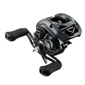 Daiwa Tatula SV TW 150 low-profile baitcasting fishing reel with ergonomic handle grips and a sleek black and metallic gray finish designed for smooth performance in fishing tackle.