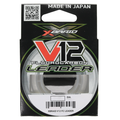 Daiwa X-Braid V12 Fluorocarbon Leader fishing line in black and green packaging, designed for strong, abrasion-resistant fishing tackle use.