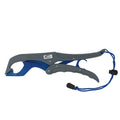 Danco Essential Series Lok-Jaw Grippers with ergonomic gray and blue handle, designed for secure fish handling, featuring a wrist lanyard for added safety and control.