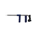 Danco Pistol Grip Dehookers with stainless steel shaft, two blue pistol grip handles, and a black wrist lanyard, designed for safely removing hooks from fish.