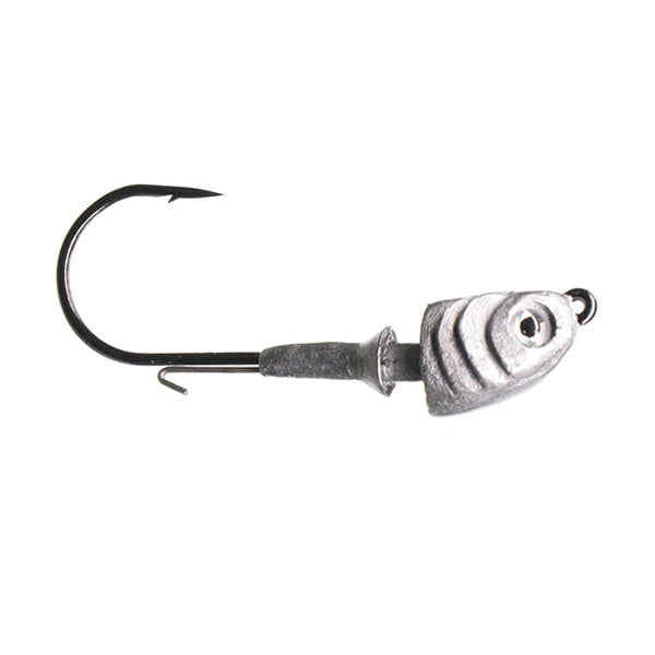Dirty Jigs Tactical Bassin' Finesse Swimbait Head featuring a detailed silver fish-shaped lead head with a single sharp black hook and a hook keeper, designed for fishing tackle use.