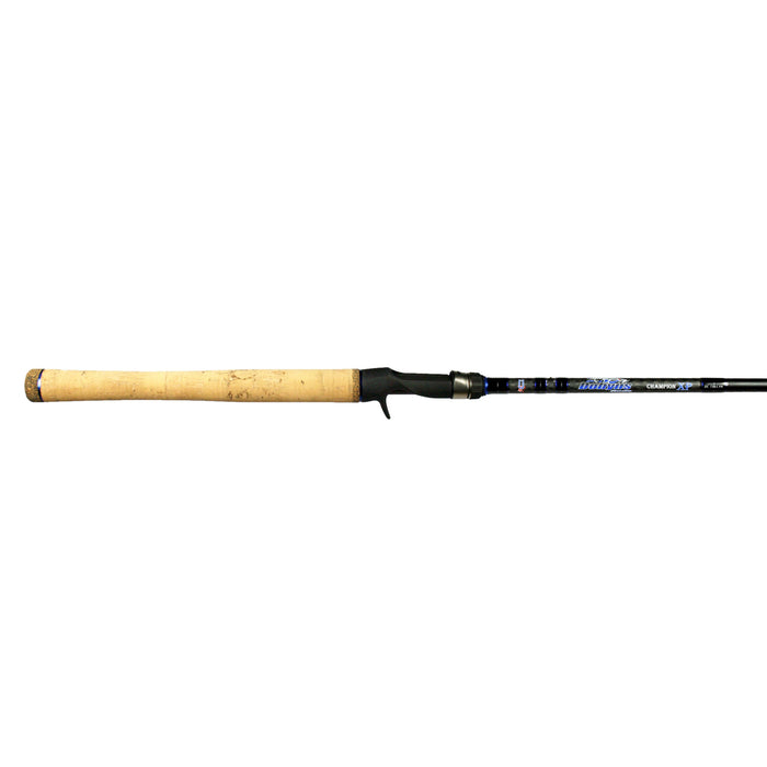 Dobyns Rods Champion XP Full Cork Casting Rods with a smooth full cork handle and black reel seat designed for precise casting in fishing tackle enthusiasts.