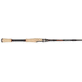 Dobyns Rods Kaden Spinning Rods with cork handle and black blank featuring red accents, designed for precision and durability in fishing tackle.