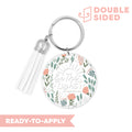 [ Double Sided ] Circle UV DTF Decal | Be The Light Floral