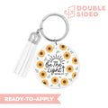 [ Double Sided ] Circle UV DTF Decal | Be The Light Sunflower