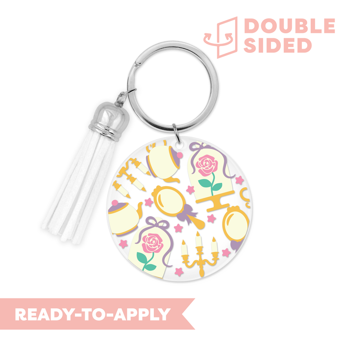 [ Double Sided ] Circle UV DTF Decal | Beauty And The Beast