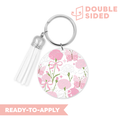 [ Double Sided ] Circle UV DTF Decal | Carnation & Butterfly