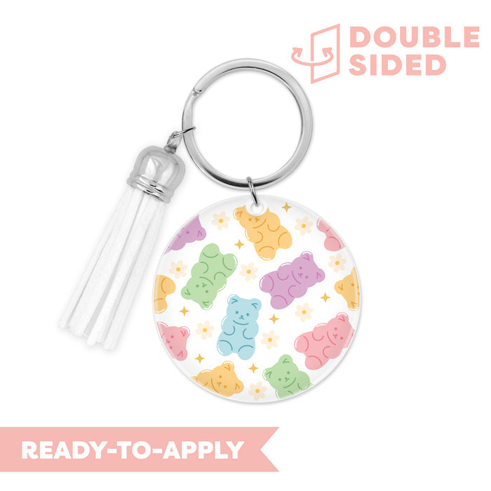 [ Double Sided ] Circle UV DTF Decal | Colorful Gummy Bear