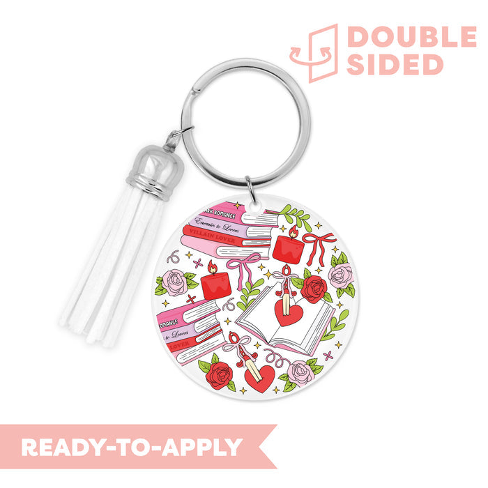 [ Double Sided ] Circle UV DTF Decal | Dark Romance Book Lover