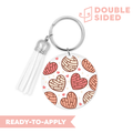 [ Double Sided ] Circle UV DTF Decal | Heart Conchas