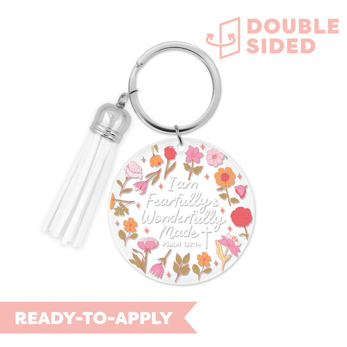 [ Double Sided ] Circle UV DTF Decal | I am Fearfully & Wonderfully Made