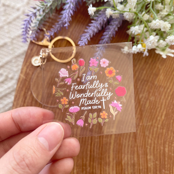 [ Double Sided ] Circle UV DTF Decal | I am Fearfully & Wonderfully Made