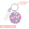 [ Double Sided ] Circle UV DTF Decal | Kitty & Roses