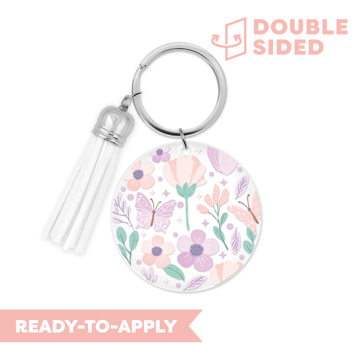 [ Double Sided ] Circle UV DTF Decal | Lavender Field