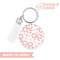[ Double Sided ] Circle UV DTF Decal | Pink Bow