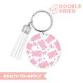 [ Double Sided ] Circle UV DTF Decal |  Pink Gummy Bear