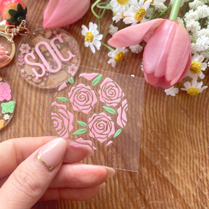 [ Double Sided ] Circle UV DTF Decal | Rosy Glow