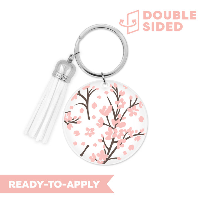 [ Double Sided ] Circle UV DTF Decal | Sakura Blossom