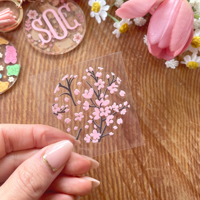 [ Double Sided ] Circle UV DTF Decal | Sakura Blossom