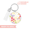 [ Double Sided ] Circle UV DTF Decal | Spring Garden
