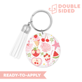 [ Double Sided ] Circle UV DTF Decal | Strawberry Summer