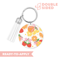 [ Double Sided ] Circle UV DTF Decal | Summer Fruit Salad