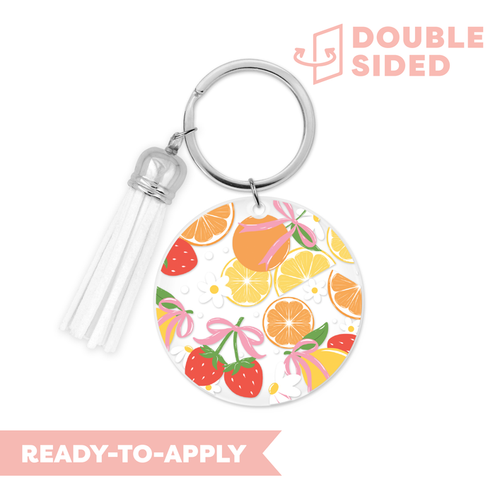[ Double Sided ] Circle UV DTF Decal | Summer Fruit Salad
