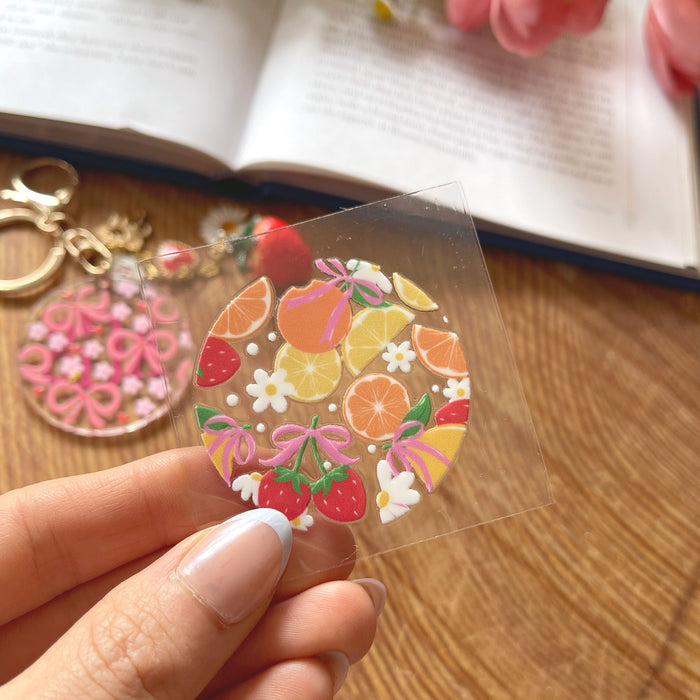 [ Double Sided ] Circle UV DTF Decal | Summer Fruit Salad