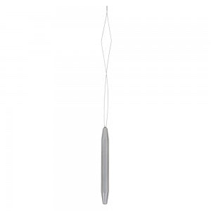 Dr. Slick Bobbin Threader Stainless Steal showing a slim, stainless steel handle with a fine wire loop for threading fishing tackle and fly tying materials.