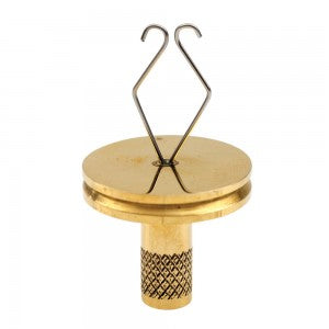 Dr. Slick Dubbing Twister is a compact brass tool with a textured grip and wire arms designed for twisting fishing dubbing materials efficiently during lure and fly tying.