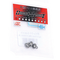 Clear plastic bag containing three small metallic sinkers with loops, labeled with a red and white tag featuring Japanese text, identified as Dream Express Lures Direct Shot TG Sinker for fishing tackle use.