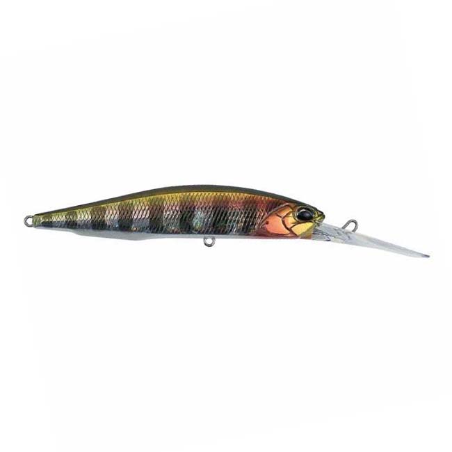 Duo Realis 100DR Jerkbait fishing lure with a detailed prism gill pattern, designed for effective fishing tackle use and realistic movement in water.