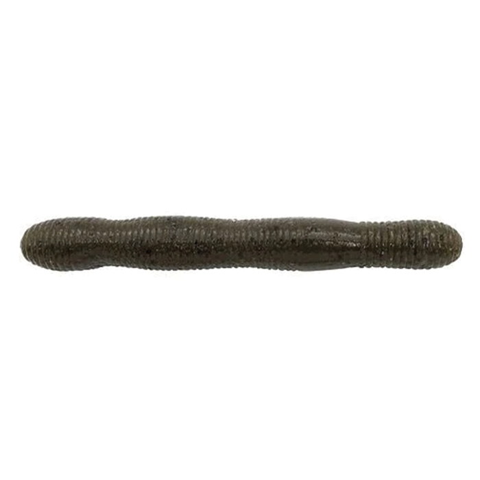 Duo Realis Wriggle ND Slim fishing lure designed to mimic natural worm movement, featuring a slim, ribbed dark green body ideal for freshwater fishing tackle.