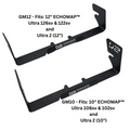DuraSafe G-Cradle Bracket For Garmin-Bracket Only shown in black metal construction with two sizes designed to securely hold Garmin ECHOMAP Ultra models for marine electronics mounting.