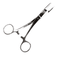 Eagle Claw 6" Surgical Pliers w/Scissors made of stainless steel, featuring finger rings and a locking mechanism, designed for precision use in fishing tackle and gear.