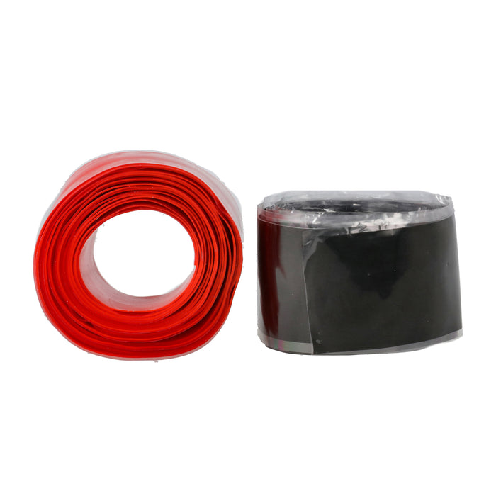 Eagle Claw Universal Silicone Rod/Reel Tape displayed as red and black rolls, designed for securing and protecting fishing rods and reels with durable silicone material.