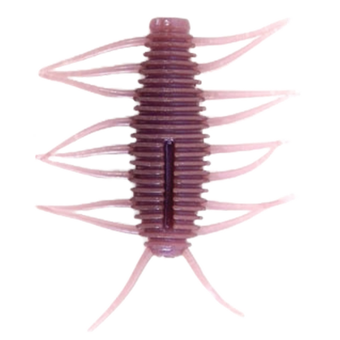 Engine Boom-Chin fishing lure in a segmented, ribbed body design with multiple thin, flexible appendages resembling an earthworm for effective fishing tackle use.