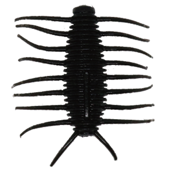 Engine Boom-Chin fishing lure designed with multiple flexible appendages in black, mimicking aquatic prey to attract fish in freshwater environments.