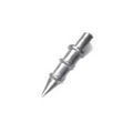 Engine Studio100 Tungsten Nail Sinkers in silver, featuring a pointed tip and three raised rings for secure attachment to fishing tackle.