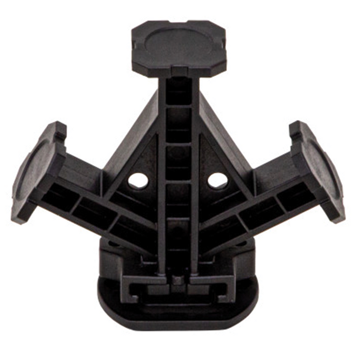 Eskimo E-Hub Triple Mount Splitter in black durable plastic with three adjustable arms for securely mounting fishing tackle or marine electronics accessories.