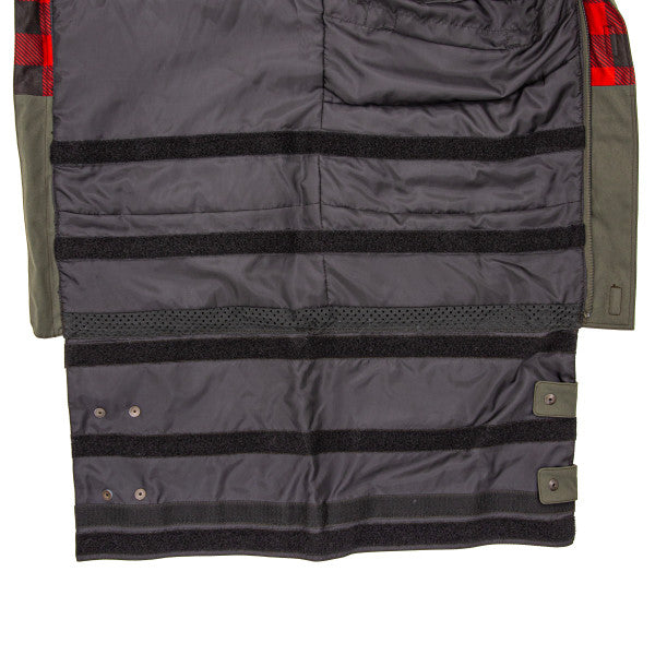 Eskimo Expedition Bib - Men's showing the interior lining with multiple adjustable black straps and snap closures for secure fit and durability.