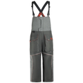 Eskimo Keeper Bib - Women's insulated gray and black fishing bib with adjustable shoulder straps, multiple front pockets, and durable waterproof fabric for outdoor fishing activities.
