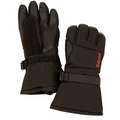 Pair of black insulated Eskimo Lockout Flex Glove with adjustable wrist straps and reinforced palms designed for cold weather fishing and outdoor activities.