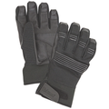 Eskimo Roughneck Glove shown in black with textured palm and fingers, reinforced knuckle protection, and adjustable wrist strap for secure fit, designed for fishing tackle use.