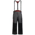 Eskimo Scout Pant - Men's featuring black insulated fabric with reinforced knees, adjustable suspenders, multiple pockets, designed for cold weather fishing and outdoor activities.