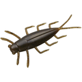 Evergreen 1.8" Gezzy fishing lure designed to mimic an aquatic insect with segmented body and multiple legs for attracting fish in freshwater fishing tackle.