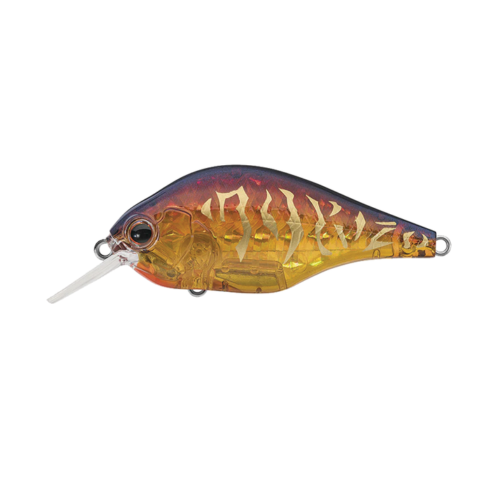 Evergreen ZR-4 fishing lure with a translucent amber and dark red body featuring gold tiger stripe patterns and a clear diving lip for freshwater fishing.