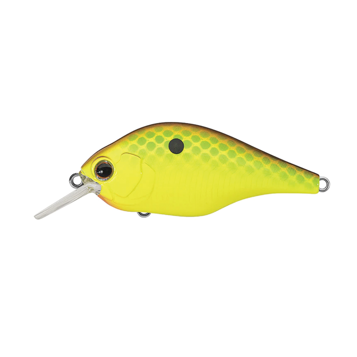 Evergreen ZR-4 fishing lure in bright yellow and green with a scale pattern, black eye detail, and a clear diving lip designed for attracting fish.