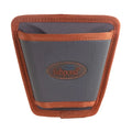 Fishpond Net Holster made of durable gray and brown fabric with reinforced edges, designed to securely hold fishing nets and fishing tackle for easy access.
